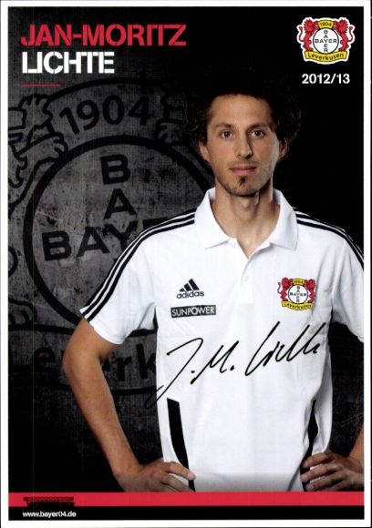 Autogrammkarte Assistenztrainer Jan-Moritz Lichte, Bayer Leverkusen, Autogramm