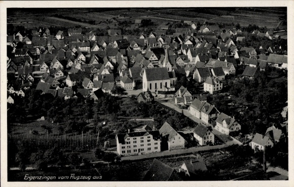 Postcard Ergenzingen Rottenburg am Neckar, aerial photograph