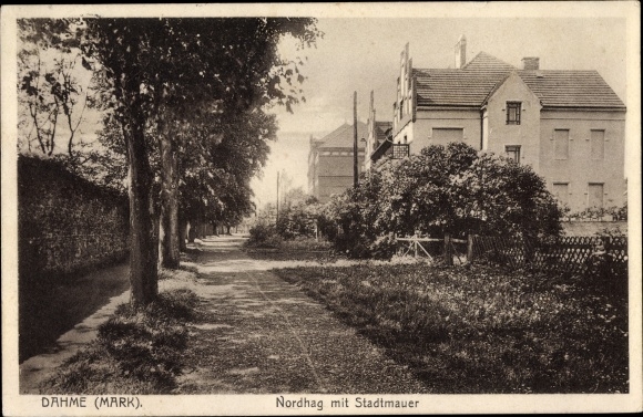 Postcard Dahme in the Mark, Nordhag, city wall