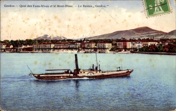 KP Genewa, Quai des Eaux, Mont Blanc, parowiec Geneve
