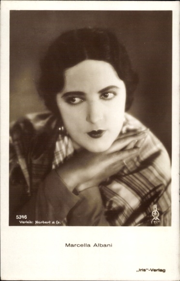 Postcard actress Marcella Albani, portrait, Iris Verlag
