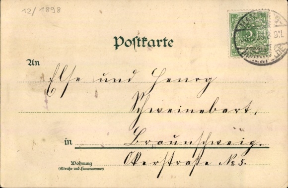 Chromo-Litho Hamburg Mitte Old Town, woman in traditional costume, town hall, Alsterpartie