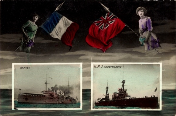French Military Marines, Warship Danton, HMS Indomitable