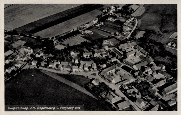 Postcard Burgweinting Regensburg on the Danube Upper Palatinate, aerial photograph