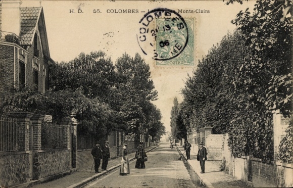 Postcard Colombes Hauts de Seine, vue de rue