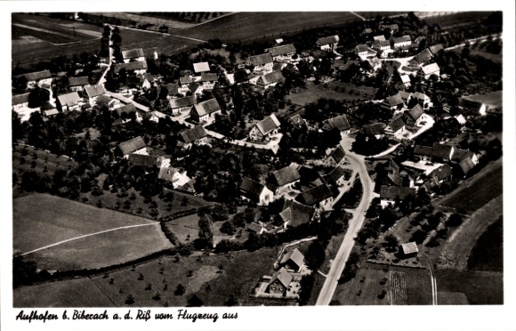 Postcard Aufhofen Schemmerhofen in Württemberg, aerial photograph