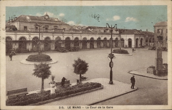 Postcard Le Mans Sarthe, The Court of the Gare