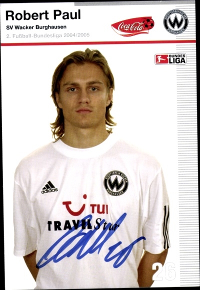 Karta autografu piłkarza Roberta Paula, SV Wacker Burghausen, autograf