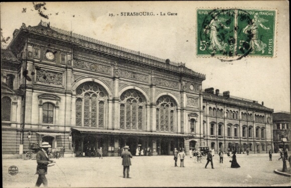 Postcard Strasbourg Strasbourg Alsace Bas Rhin, train station