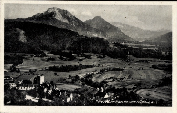 Postcard Neubeuern in Upper Bavaria, aerial photograph