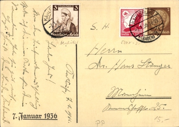 Postal stationery stamps Postcard 1. Day of the stamp, founding day of the Reich Association of Philatelists