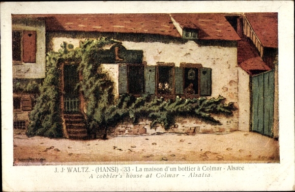Künstler Ak Hansi / Jean Jacques Waltz, Colmar Kolmar Elsass Haut Rhin, La Maison d'un bottier