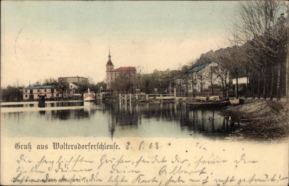 Ak Woltersdorf bei Berlin, Woltersdorfer Schleuse
