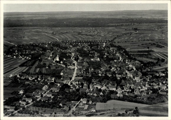 Postcard Altenheim Neuried in Baden, aerial photograph