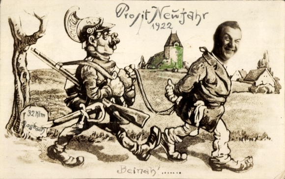 Postcard Man was arrested, criminal, policeman, humor