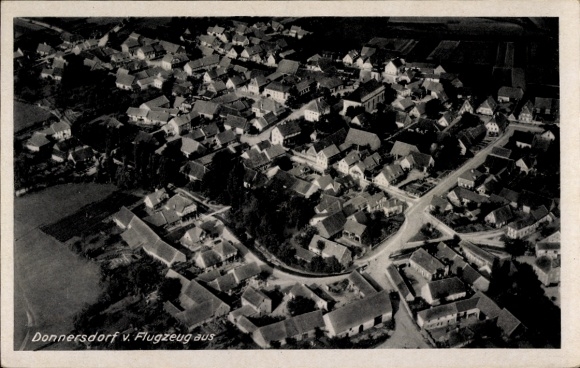 Postcard Donnersdorf in the Steigerwald Lower Franconia, aerial photograph