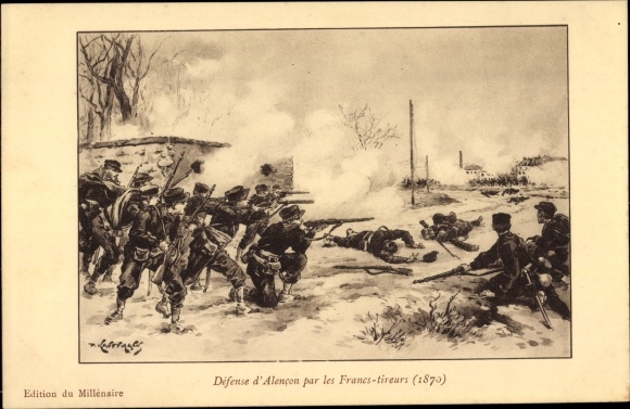 KP artystyczna Obrona Alençon przez Francs-tireurs, 1870