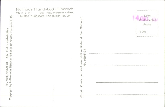 Postcard Bruttig Fankel on the Moselle, aerial photograph