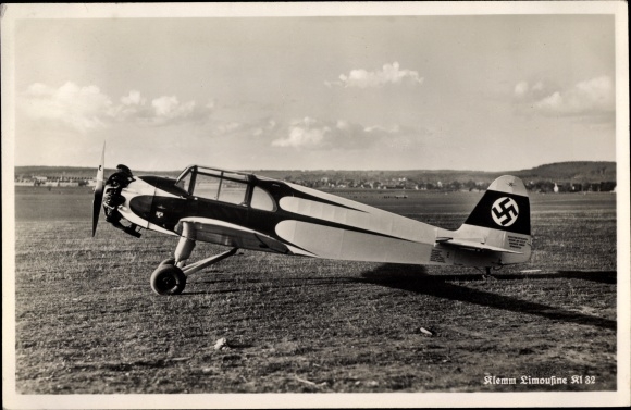 Postcard Luftwaffe, Klemm Limousine Kl 32, liaison aircraft