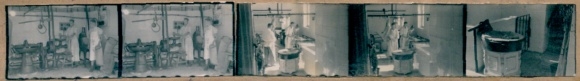 Contact print photos Berlin Treptow Altglienicke, butcher shop Lebsa, 5 photos approx. 4x2 cm
