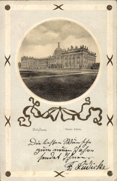 Präge Passepartout Ak Potsdam, Neues Palais