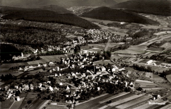 Postcard Bammental Baden Württemberg, city view, aerial photograph