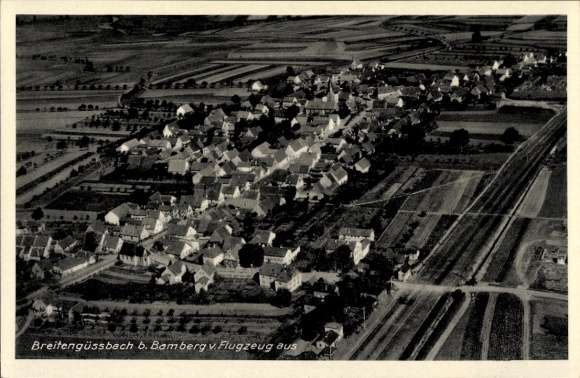Postcard Breitengüßbach in Upper Franconia, aerial photograph