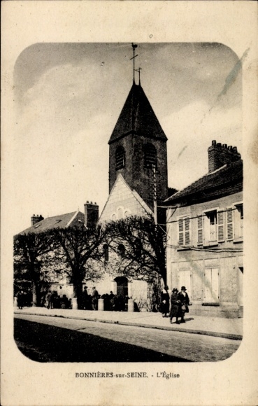 Postcard Bonnières sur Seine Yvelines, the church