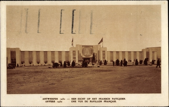 Postcard Antwerp Anvers Flandern, World Exhibition, Weltausstellung 1930, Pavillon Francais