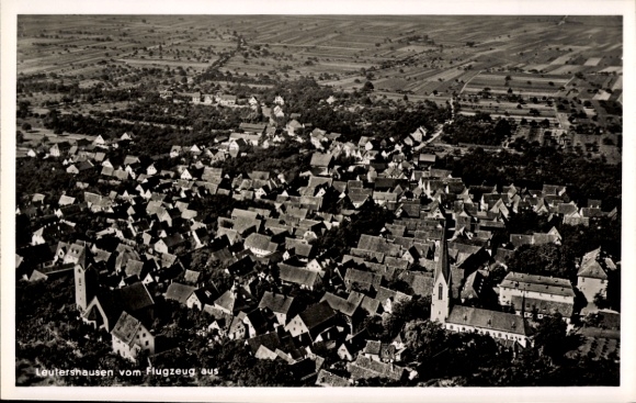 Postcard Leutershausen an der Altmühl Middle Franconia, aerial photograph