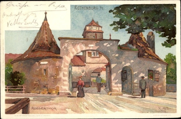 Künstler Litho Mutter, K., Rothenburg ob der Tauber, Roedertor
