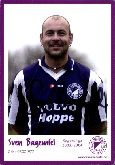 Autogrammkarte Fußballer Sven Bagemiel, VfR Neumünster, Autogramm