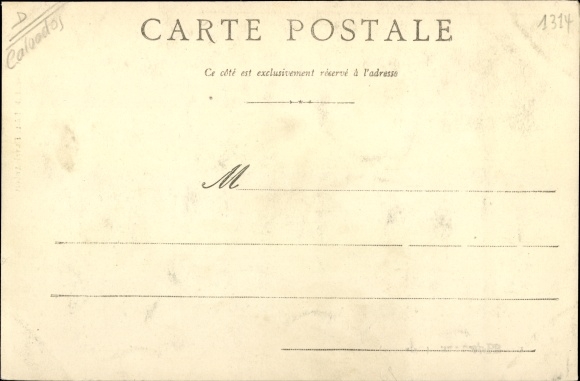 Postcard Orbec Calvados, Une Vue, town view, train station