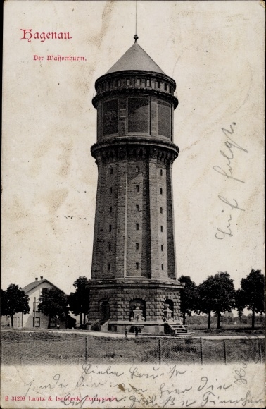 Postcard Haguenau Haguenau in Alsace Bas Rhin, water tower