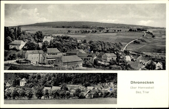 Postcard Dhronecken in the Hunsrück, panorama, partial view