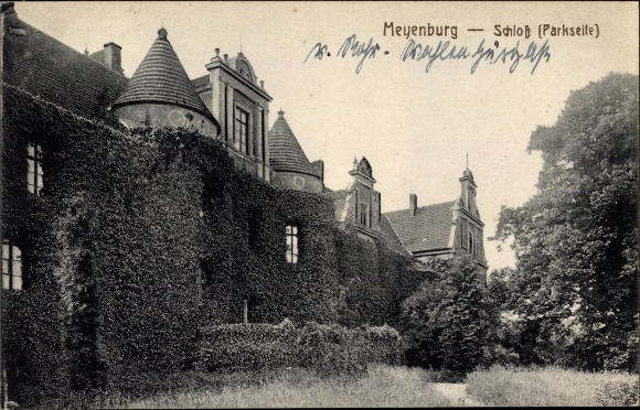 PC Meyenburg in the district of Prignitz, view from the castle, park side