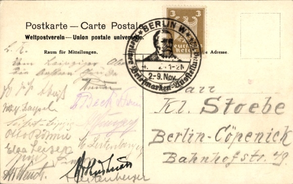 Embossed Coat of Arms Stamps Postcard German East Africa, Black Eagle