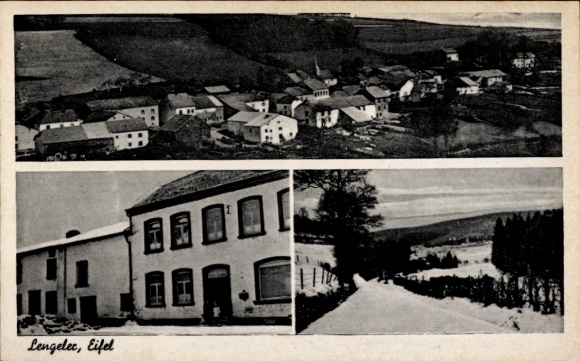 Postcard Lengeler Wallonia Liège Belgium, general view, guesthouse of Nik. Klons