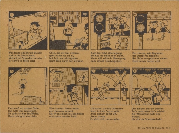 Timetable GDR state insurance, Goldene Eins, picture story around 1970