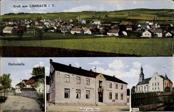 PC Limbach im Vogtland, Gasthof zum Löwen, church, stop, total view