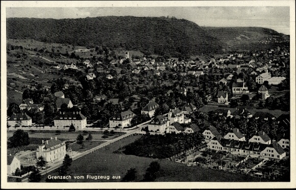 Ak Grenzach Wyhlen am Rhein, Fliegeraufnahme