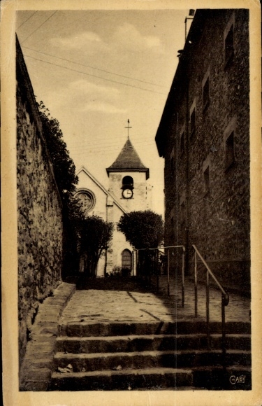 Ak Chennevières Val de Marne, Passage de l'Ecole et l'Eglise