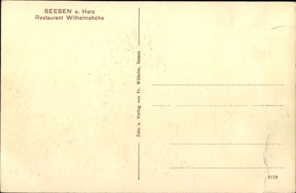 Postcard Seesen am Harz, Restaurant Wilhelmshöhe