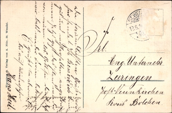 Postcard Sankt Wendel in Saarland, Wendelinus Chapel, mission house