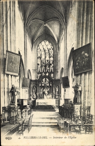Ak Villiers-le-Bel Val-d´Oise, Intérieur de l´Église
