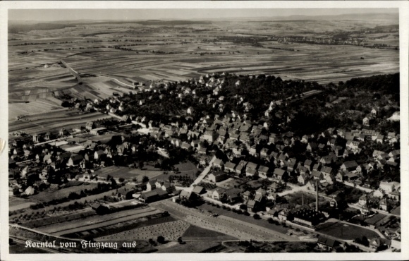 Postcard Korntal in Strohgäu Württemberg, aerial photograph