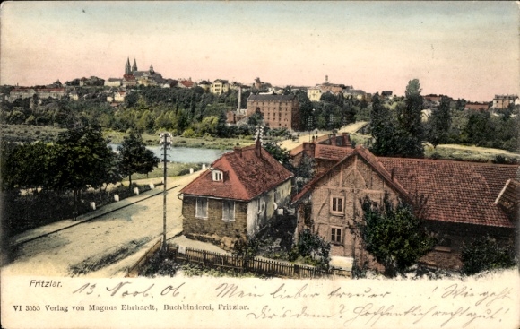 Postcard Fritzlar in Hesse, general view