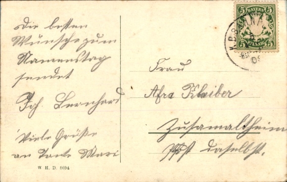 Postcard Hersching am Ammersee, partial view, wayside cross
