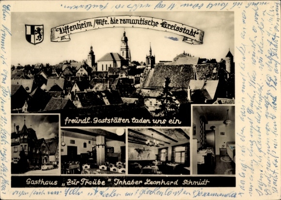 Postcard Uffenheim in Middle Franconia, general view, Gasthaus zur Traube