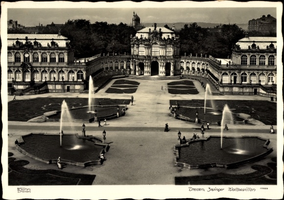 Postcard Dresden Old Town, Zwinger Wall Pavilion